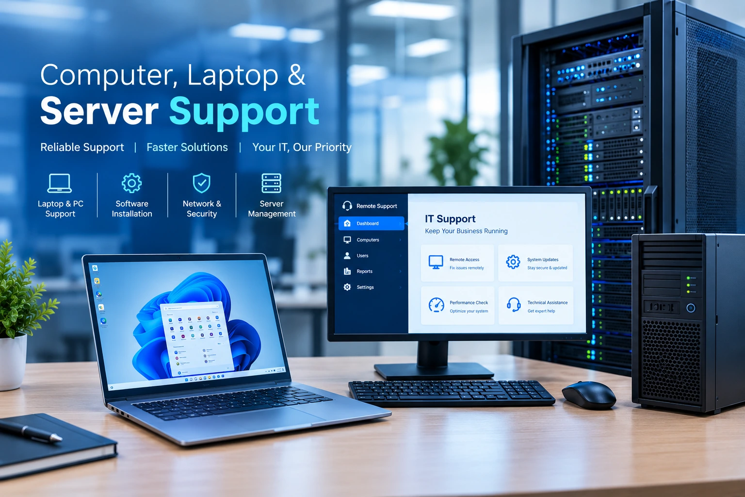 Laptop support and maintenance