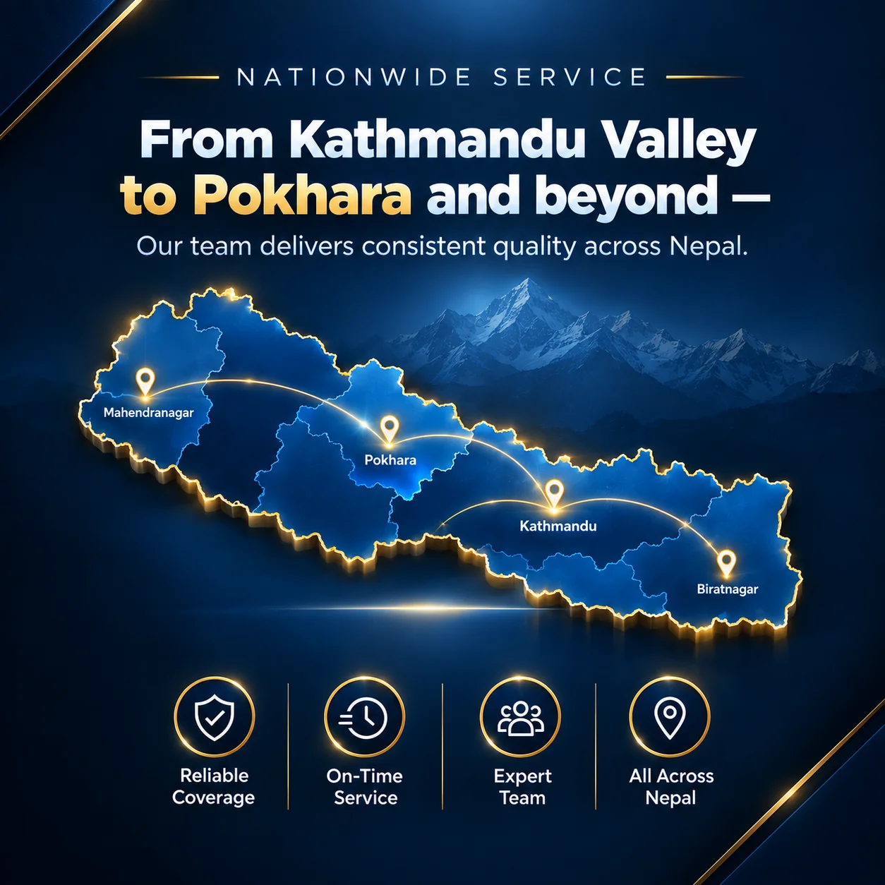 Nationwide service coverage across Nepal